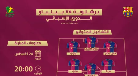  موعد مباراة برشلونة وبيلباو في الدوري الإسباني والتشكيل المتوقع والقناة الناقلة 